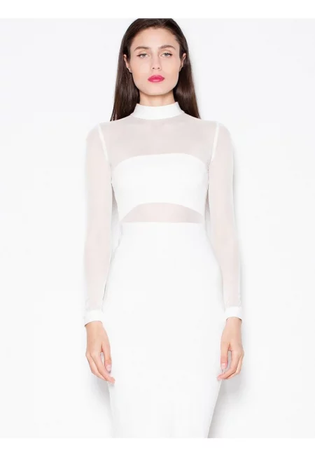 Вечерна рокля  бял - ръкави