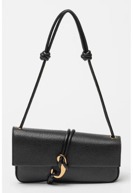 Велурена чанта за рамо Alice - Черен