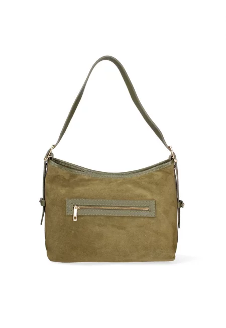 Велурена чанта за рамо Araminta Pro - Тъмнозелен