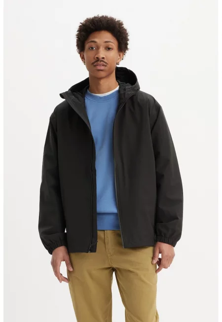 Яке с качулка и цип - Черен