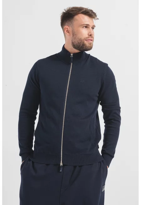 Жилетка с цип и джобове встрани - Тъмносин