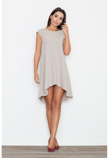 Асиметрична рокля  елегантна - сива - полиестер -