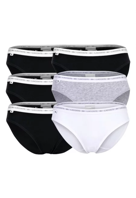 Бикини без шарка - 6 чифта - Бял/Сив/Избеляло черно