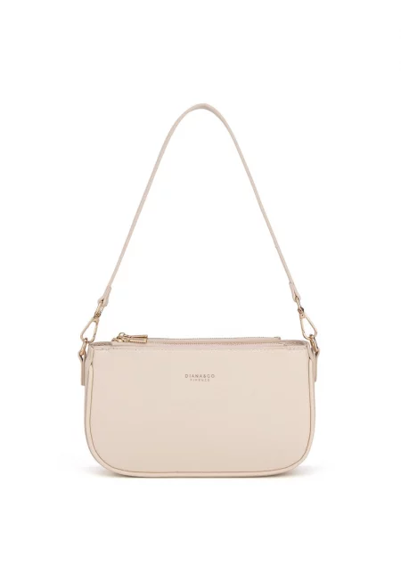 Чанта от еко кожа с отделяща се презрамка - Бежов