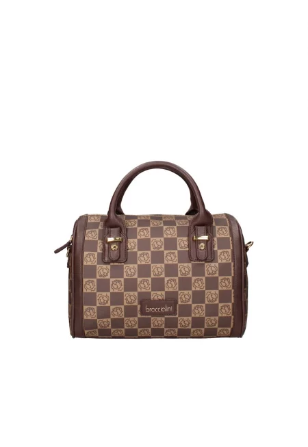 Чанта с десен и регулируема презрамка - Коняк кафяв