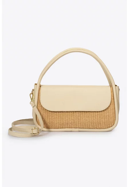 Чанта с кожа - Бежов/Камел