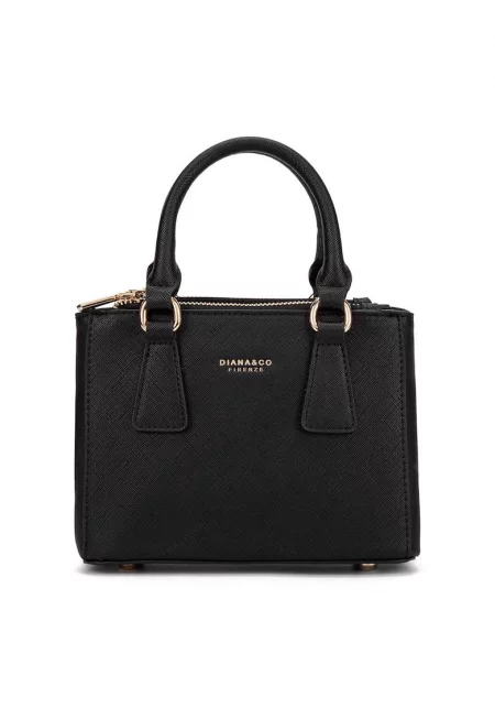 Чанта за рамо от еко кожа с лого - Черен