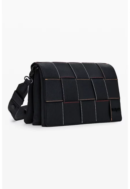 Чанта за рамо Yoko от еко кожа с капаче - Черен