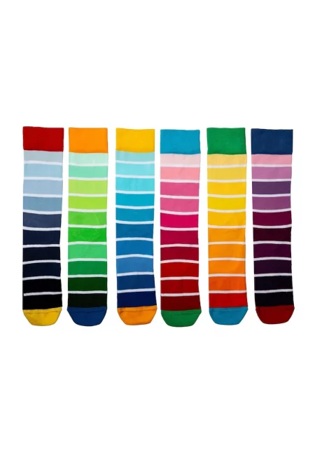 Дълги чорапи с шарка - 6 чифта