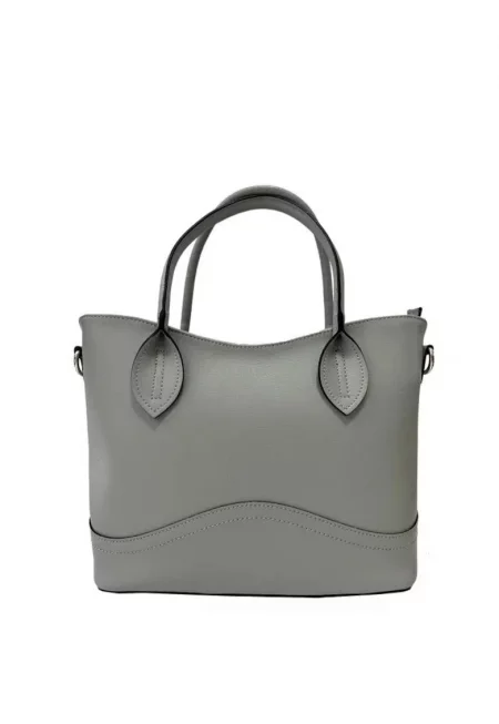 Дамска чанта от естествена кожа  Orlanda - Светло сив - 37 x 25 x 12 -5 cm