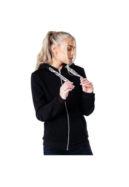 Дамска качулка -  Drawstring Zip Hoodie HYPWOMHOOD001 - черна -