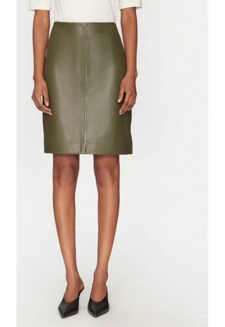 Дамска пола - 2-ри ден - 305214386 - Естествена кожа - Зелена - Зелен