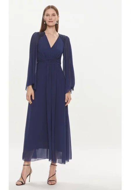 Дамска рокля -  50630 - тъмносиня - полиестер