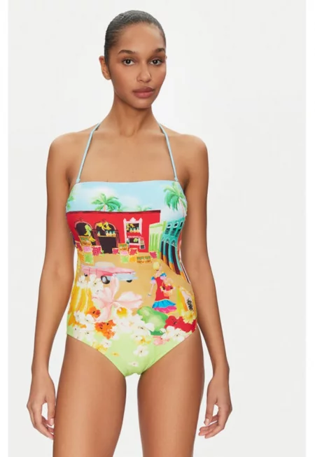 Дамски бански костюм -  305002198 - Найлон/Еластан - Многоцветен - Многоцветен