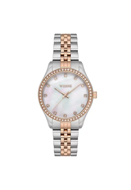 Дамски часовник  WWL109704 - 34мм - стоманена каишка - розово-златист/сребрист - седефен циферблат - водоустойчив на 5 ATM