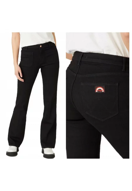 Дамски дънки -  Разкроени - 10767-79 - Памучни - Дълги - Разкроени - Дънкови - W26-L32 US - Черни