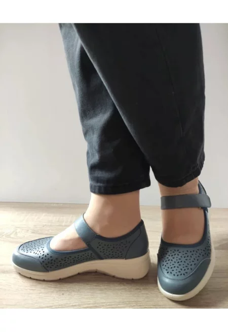 Дамски ежедневни обувки  860022B 51-N - перфорирани - Деним сини - сини