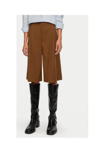 Дамски панталон -  191227 - 33% вискоза - 32% полиестер - 32% рециклиран полиестер - 3% еластан - Кафяв