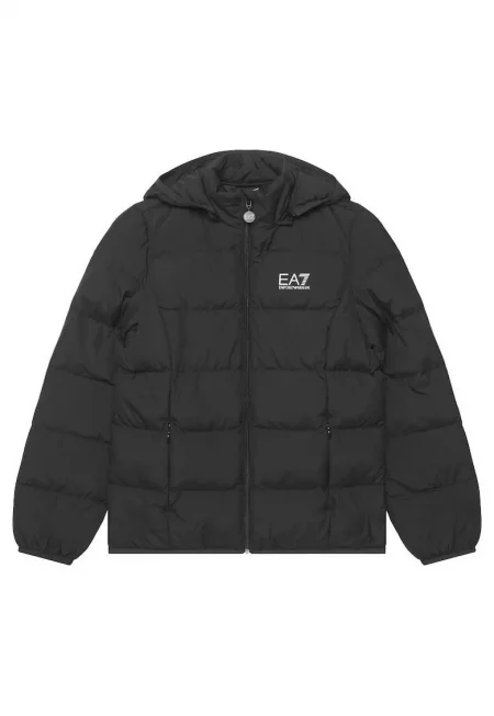 Детско яке -  TRAIN LOGO SERIES CROSSOVER GIRL ECO DOWN JACKET HO - Полиестер - Черен - Черен