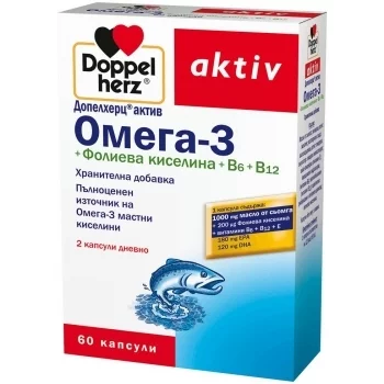 ДОПЕЛХЕРЦ АКТИВ Омега-3 + фолиева киселина табл х 60