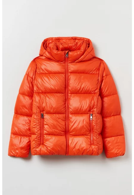 Едноцветно зимно яке с качулка