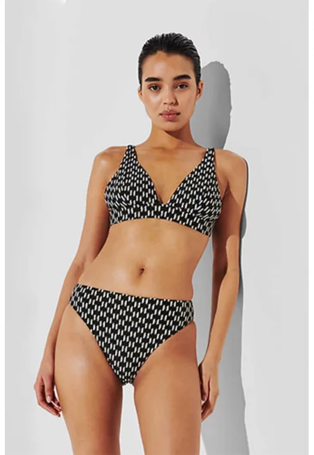 Горен бански с шарка - Бял/Черен