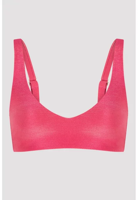 Горнище на бански с регулируеми презрамки - Яркорозово