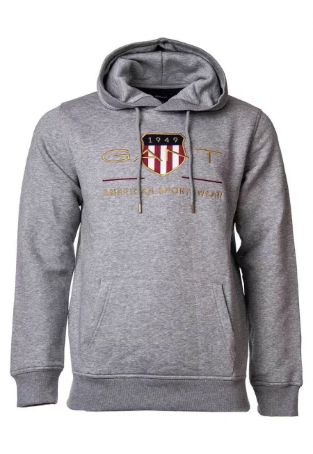 Худи Archive Shield с бродирано лого - Сив