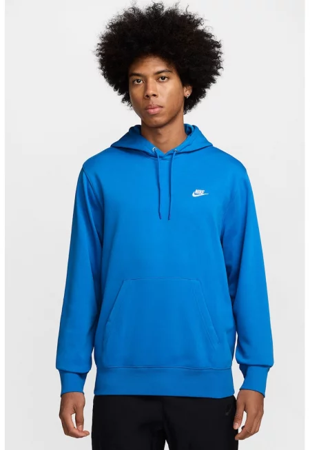 Худи с памук и лого - Кралско Синьо