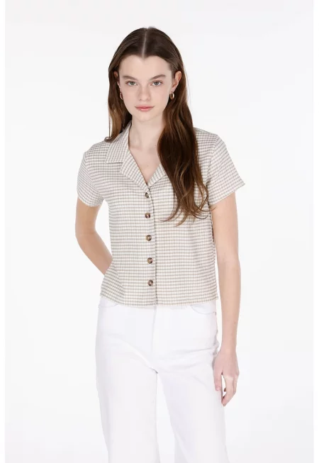 Карирана риза с къси ръкави