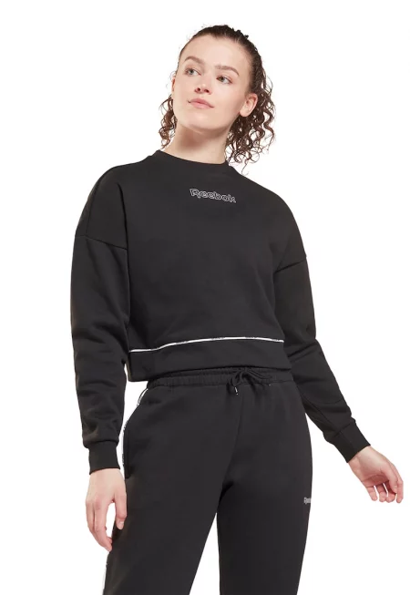 Къс спортен суитшърт с паднали ръкави