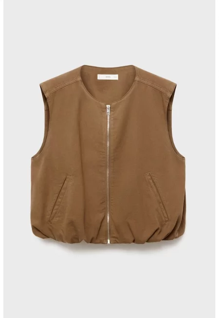 Къса елек с цип