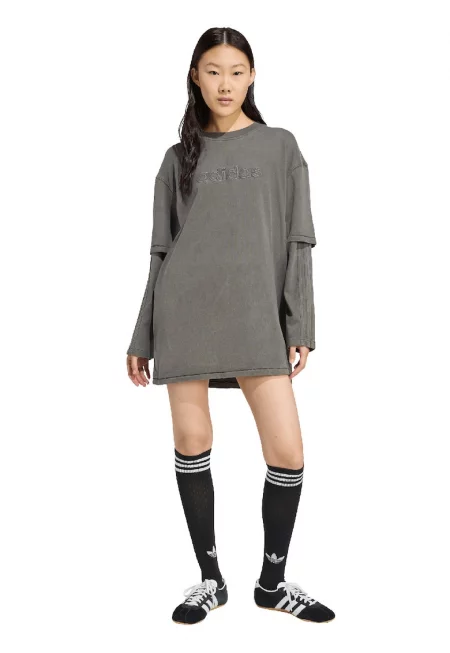 Къса свободна рокля с дизайн 2 в 1