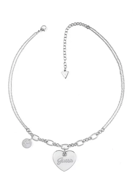 Колие от неръждаема стомана с лого - Сребрист