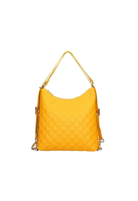 Конвертируема кожена раница - Жълт