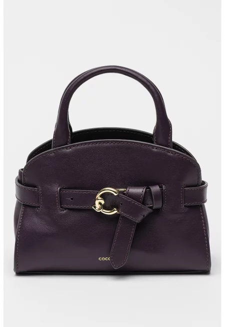 Кожена чанта Sabine с декоративна презрамка - Виолетов