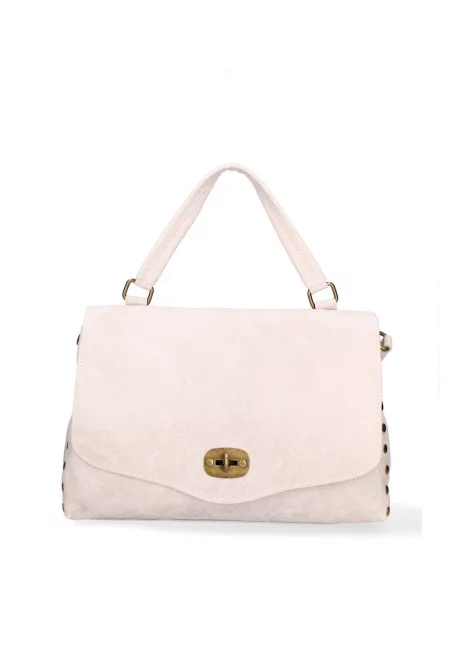 Кожена чанта за рамо Silvana Prime с капаче