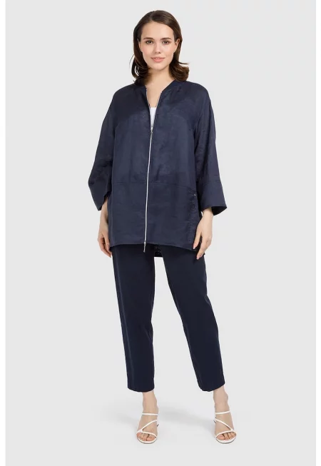 Ленено яке с паднали ръкави и джобове