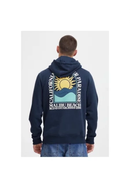 Мъжка блуза -  303540807 - Полиестер/Памук - Синя - Син