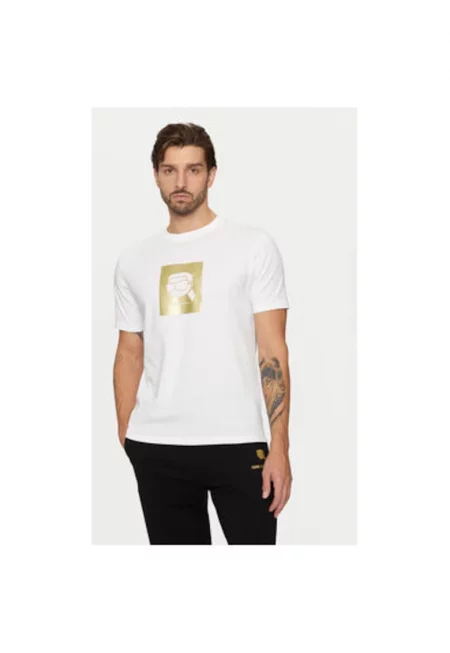 Мъжка тениска -  304612480 - Памук - Бяла - Бял