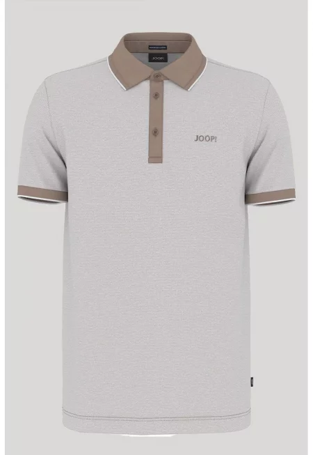 Мъжка тениска с яка 30045541 - Кафяв