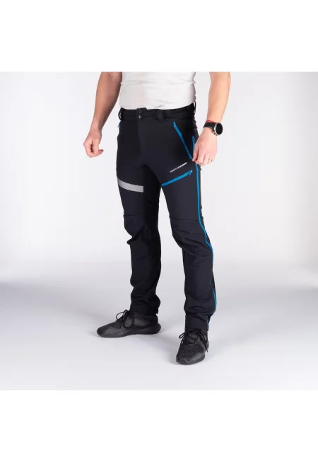 Мъжки хибридни софтшел панталони с пълно отваряне 10K/10K Ganek - Син | Черен