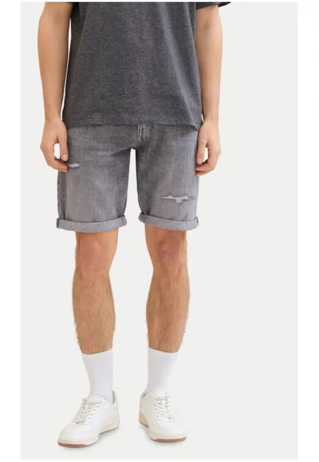 Мъжки къси панталони -  753382 - Сив - Памук