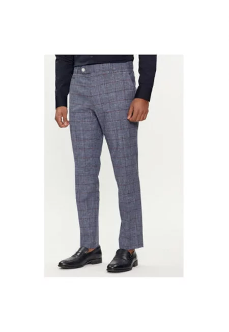 Мъжки панталон -  303675936 - Памук/Вълна/Вискоза - Син