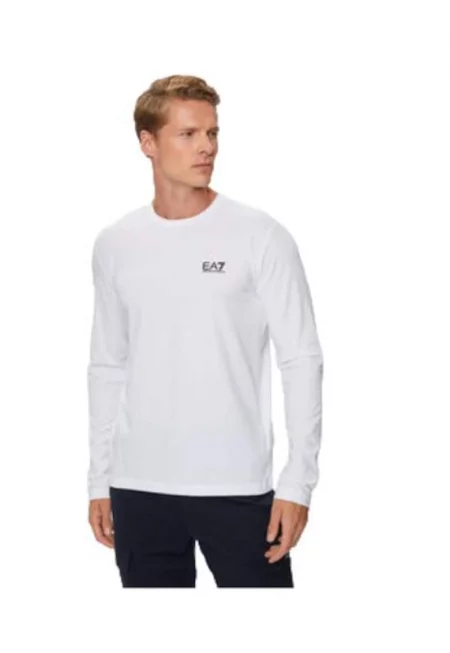 Мъжки суитшърт - Emporio Armani  памук и еластан - бял