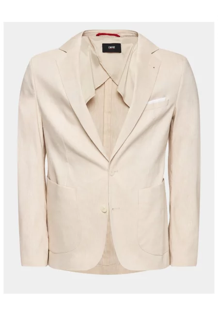 Мъжко яке -  Лен/Полиестер - Бежов