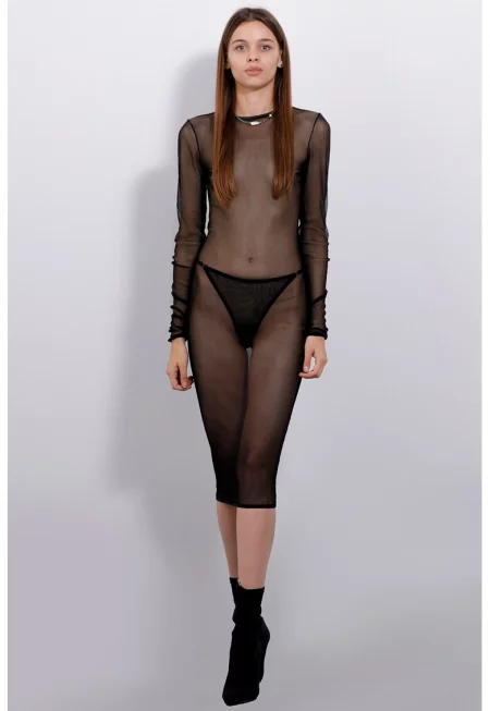 Мрежеста камизола - Черен