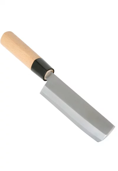 Нож  Модел Nakiri - Стоманена въглеродна сплав / Дървена дръжка - Дължина острие/нож 18/32 -5 см
