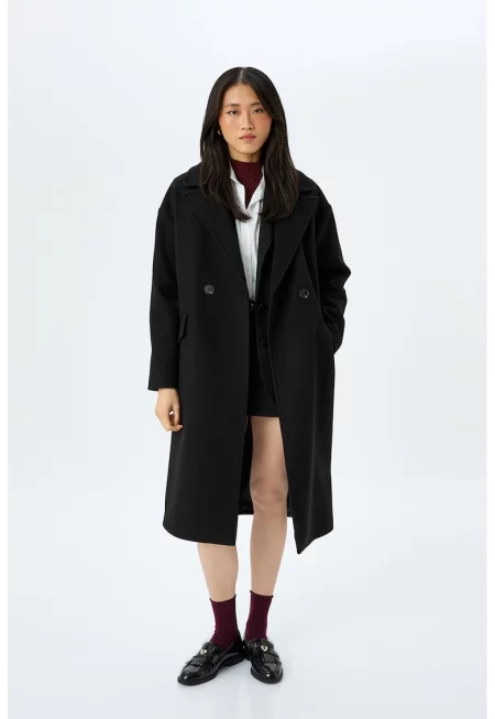 Палто с копчета - Черен