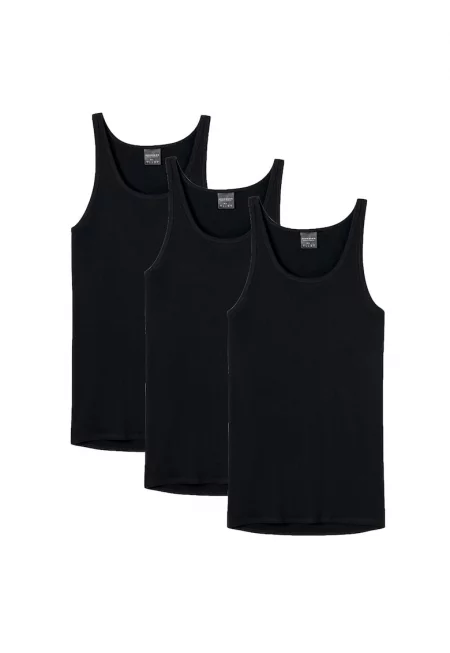 Памучен топ - 3 броя - Черен
